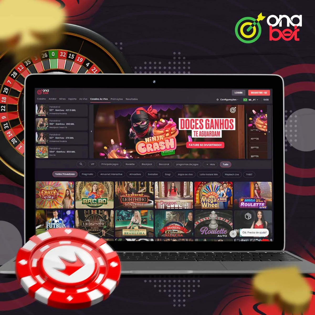 Que jogos estão disponíveis no casino ao vivo OnaBet?