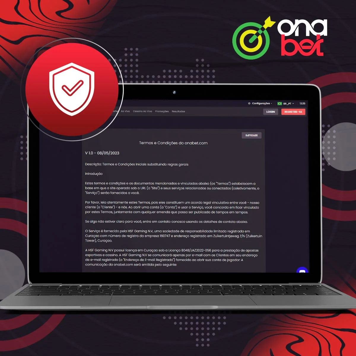 Como é que o sistema de segurança funciona na plataforma OnaBet?