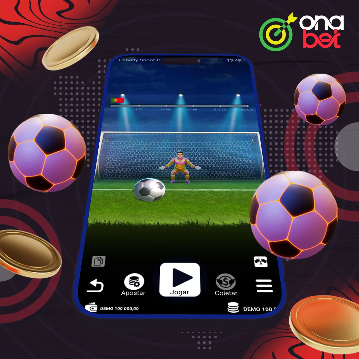 Jogar o jogo de pênaltis no aplicativo Onabet